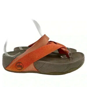 Fitflop womens sandals size 5 36 coral suede flatform orthopedic walking